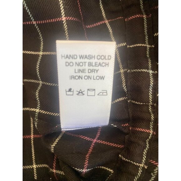 NWT Michael Stars Boho Flutter Sleeve Black, Cream, Brown Plaid Flannel Oversize - Picture 7 of 7